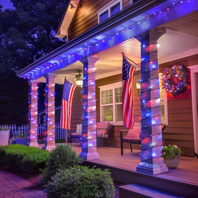 Tree-wrapping JMEXSUSS solar lights create a starry effect on branches.