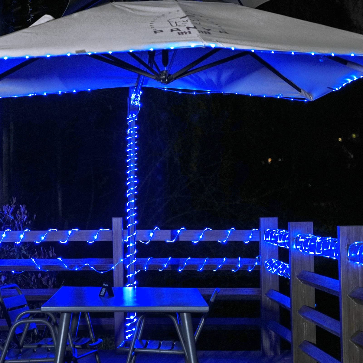 JMEXSUSS rope light outlining fence and pathway for added safety and charm