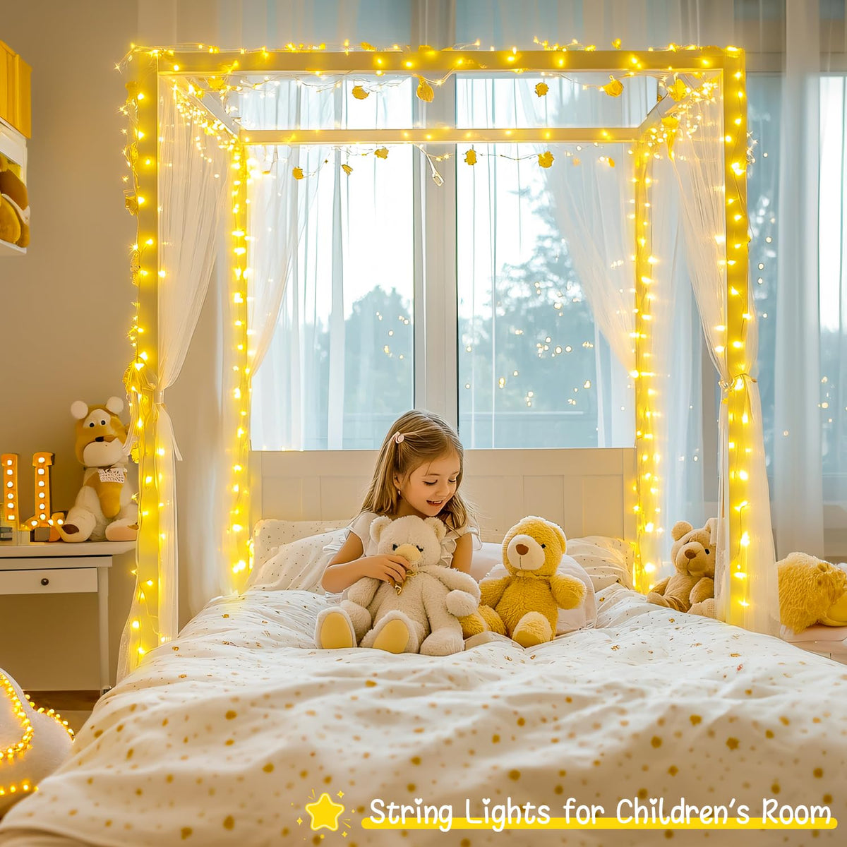 JMEXSUSS warm white lights in steady glow mode for background lighting
