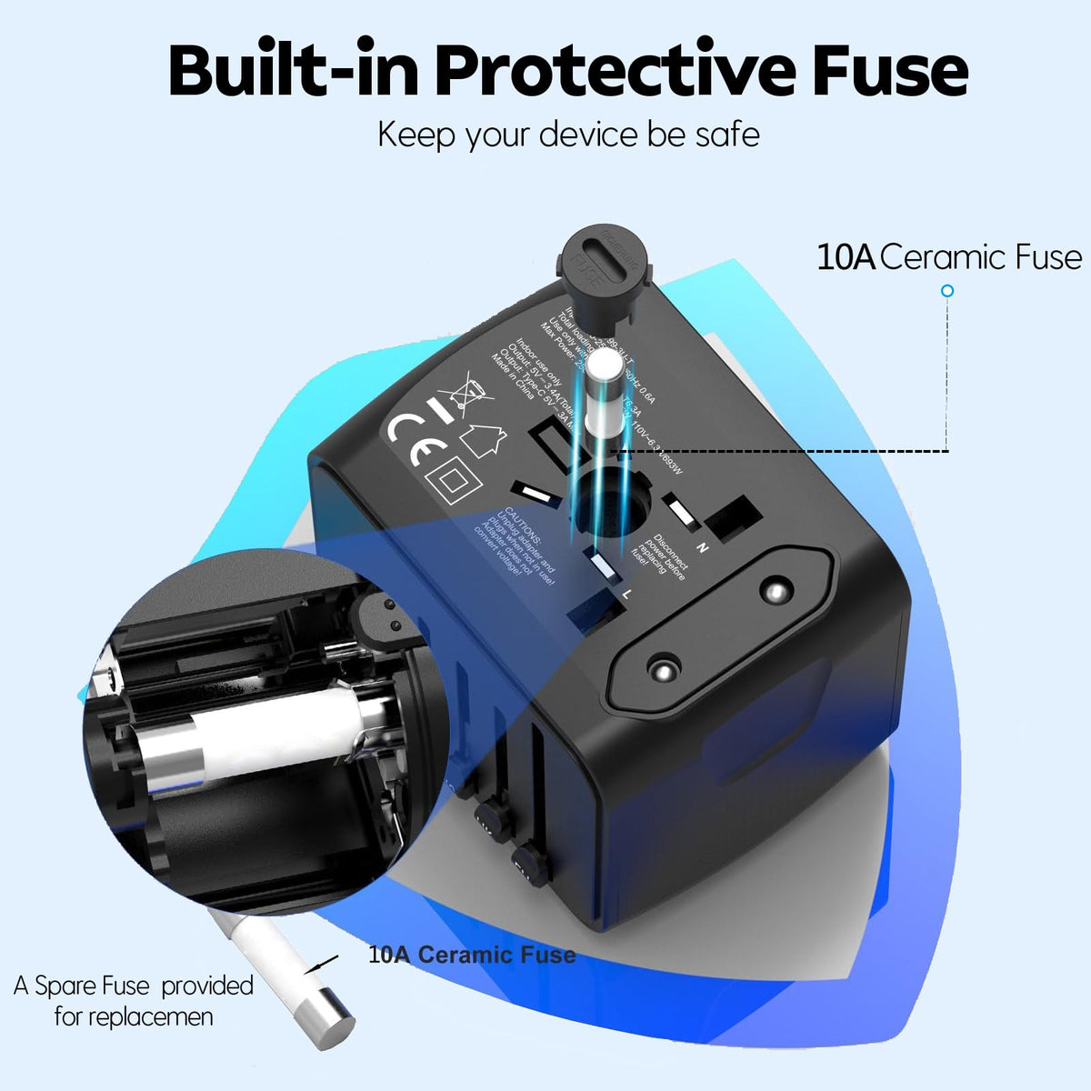 JMFONE plug-and-go design with LED indicator confirms power connection.