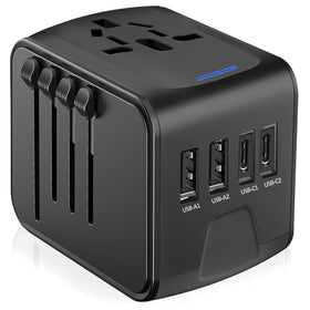 JMFONE universal travel adapter with worldwide compatibility for seamless international charging.