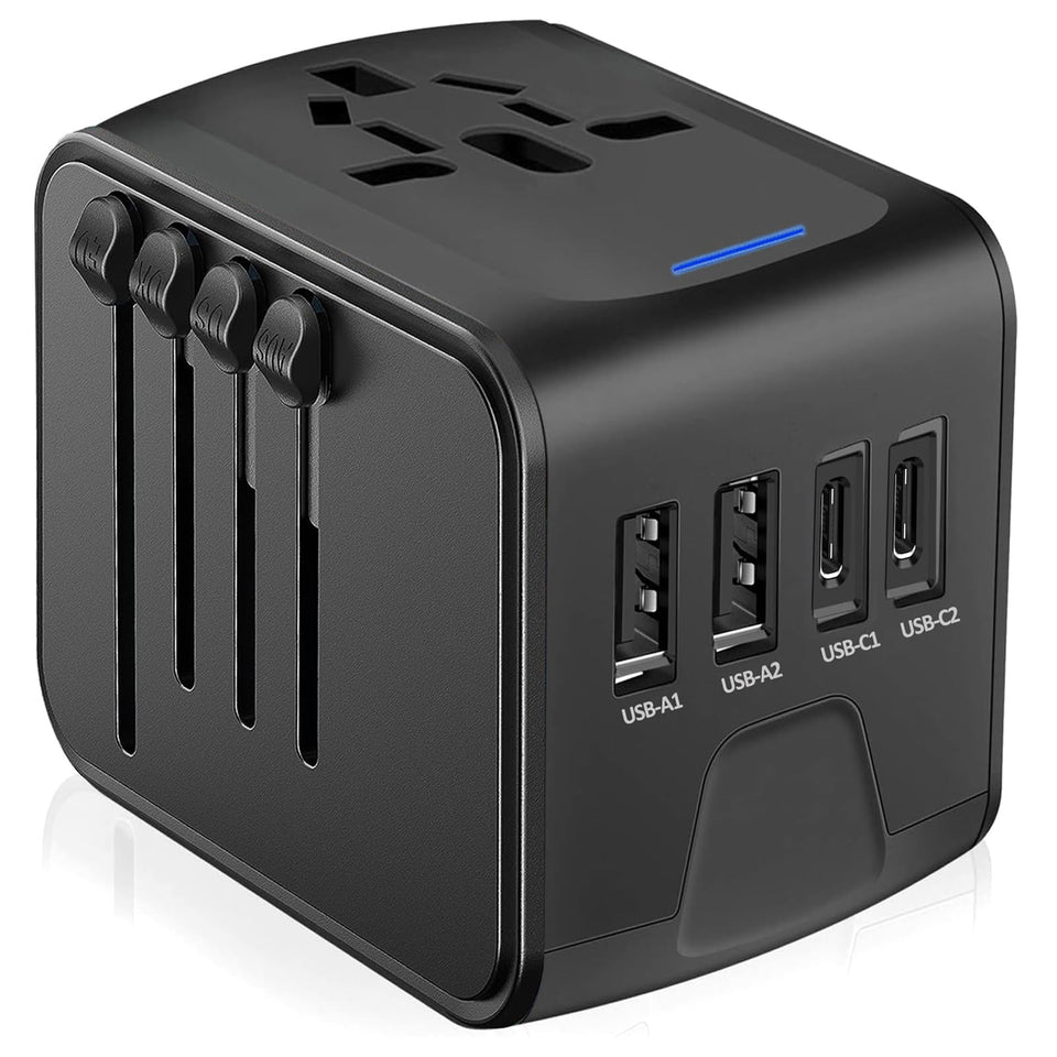 JMFONE universal travel adapter with worldwide compatibility for seamless international charging.