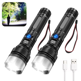 JMNGSHU flashlight 10000 lumen beam lighting large outdoor area for camping or emergencies