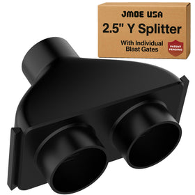 Jmoe USA 2.5-inch shop vac Y connector with dual ports for versatile dust collection