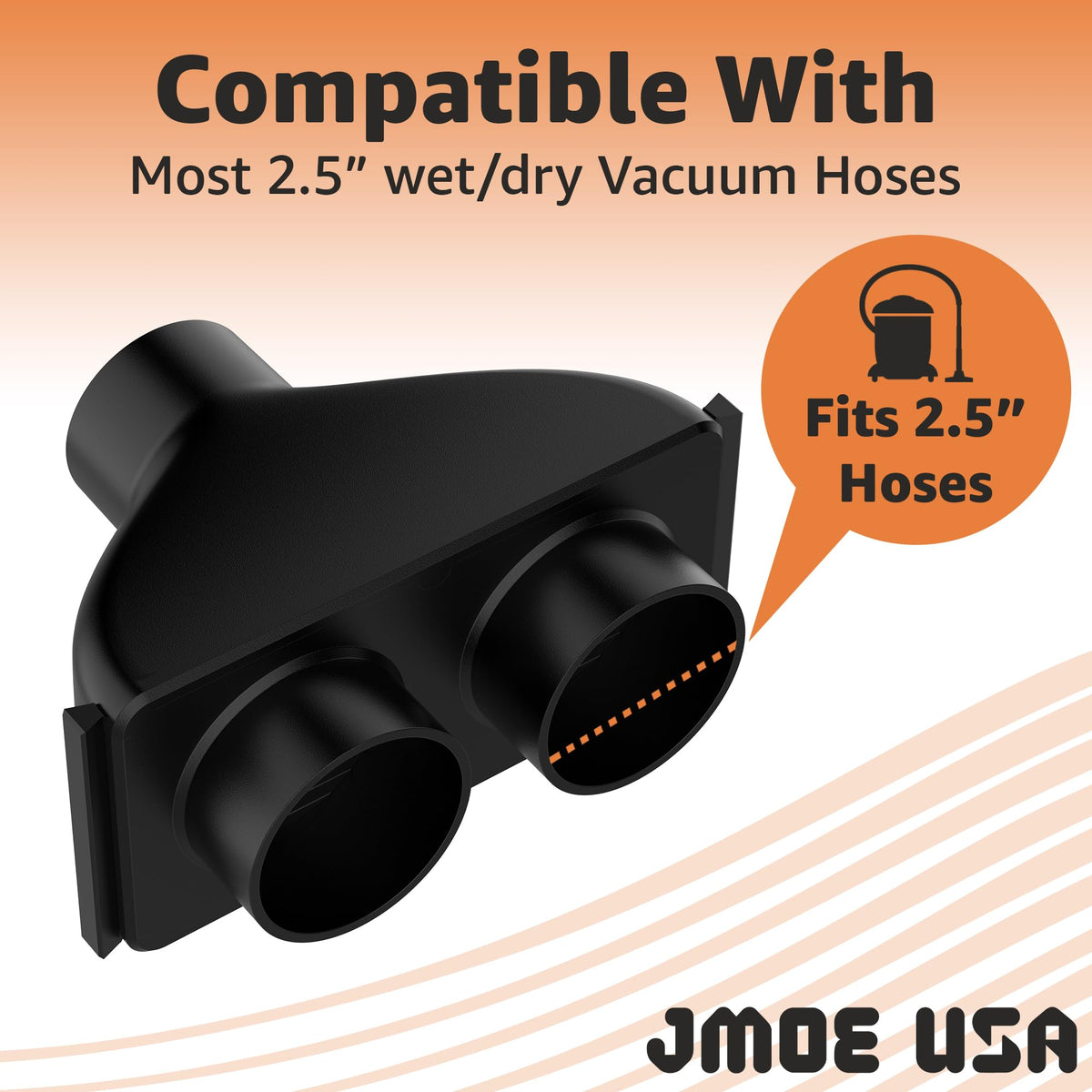 Tool-free hookup for fast, clamps-free connections on typical 2.5-inch hoses