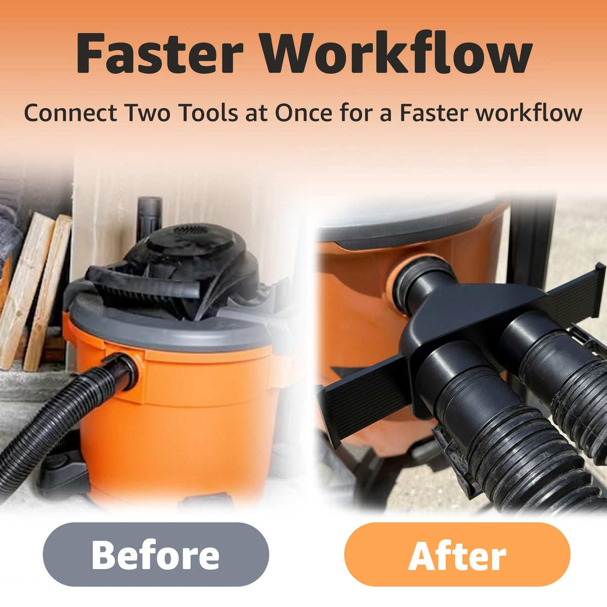 Universal 2.5-inch fit compatible with Ridgid, Craftsman, Shop-Vac and more