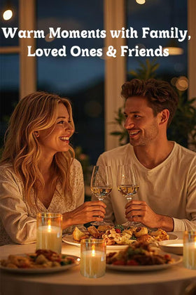 JMTONE flameless amber glass candles provide safe, smoke-free ambiance.