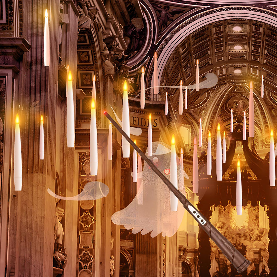 JMTONE floating candles with wand set creates warm, flameless party lighting.