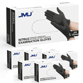 JMU Black nitrile gloves case front view for easy stocking and display