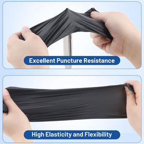 JMU Black nitrile gloves with textured fingertips for improved grip