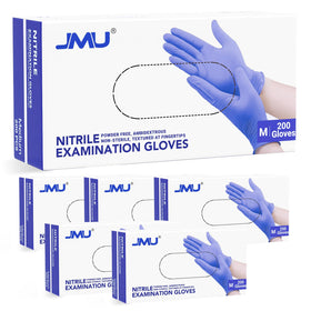 JMU nitrile gloves case medium 1200 count with durable packaging for quick restocking