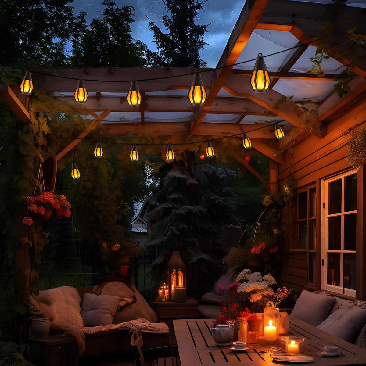 Jnaurb solar powered lights run without outlets for flexible placement.