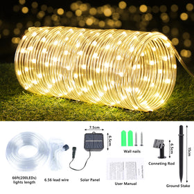 Jnaurb rope lights along a fence offer decorative lighting with weather resistance
