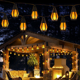 Jnaurb solar string lights 21ft outdoors create subtle evening ambiance