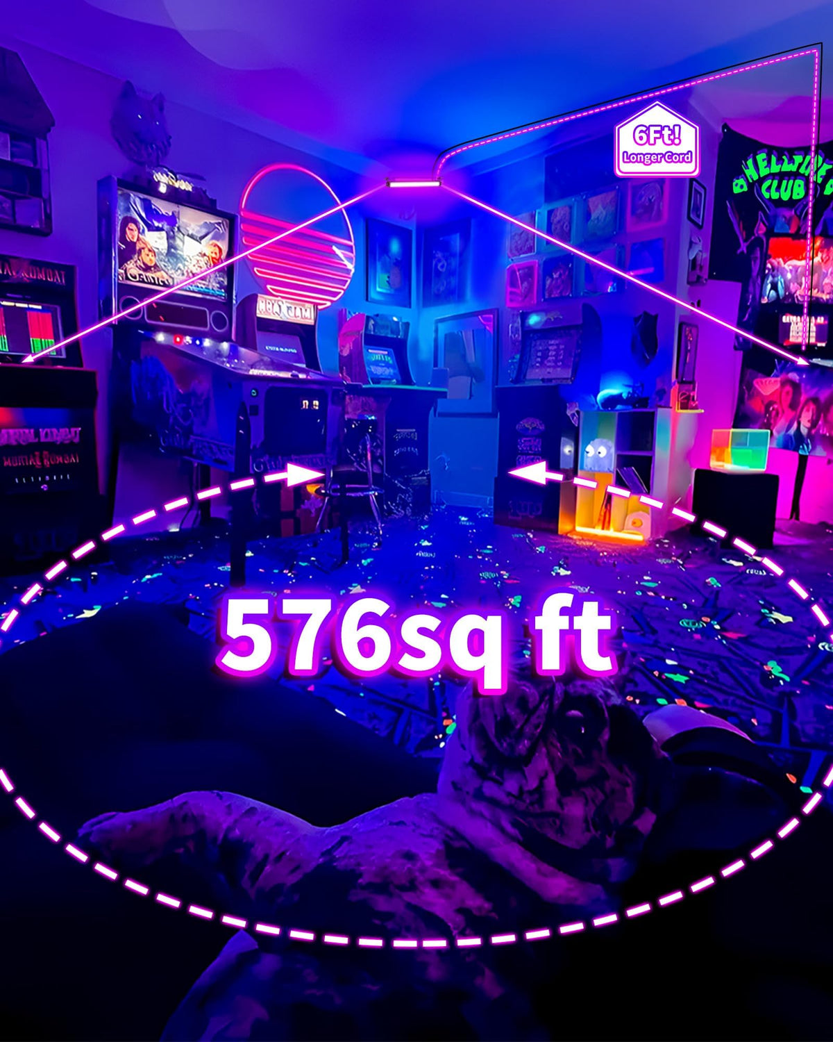 JNGMAIR 180-degree adjustable bracket lets you aim the glow precisely