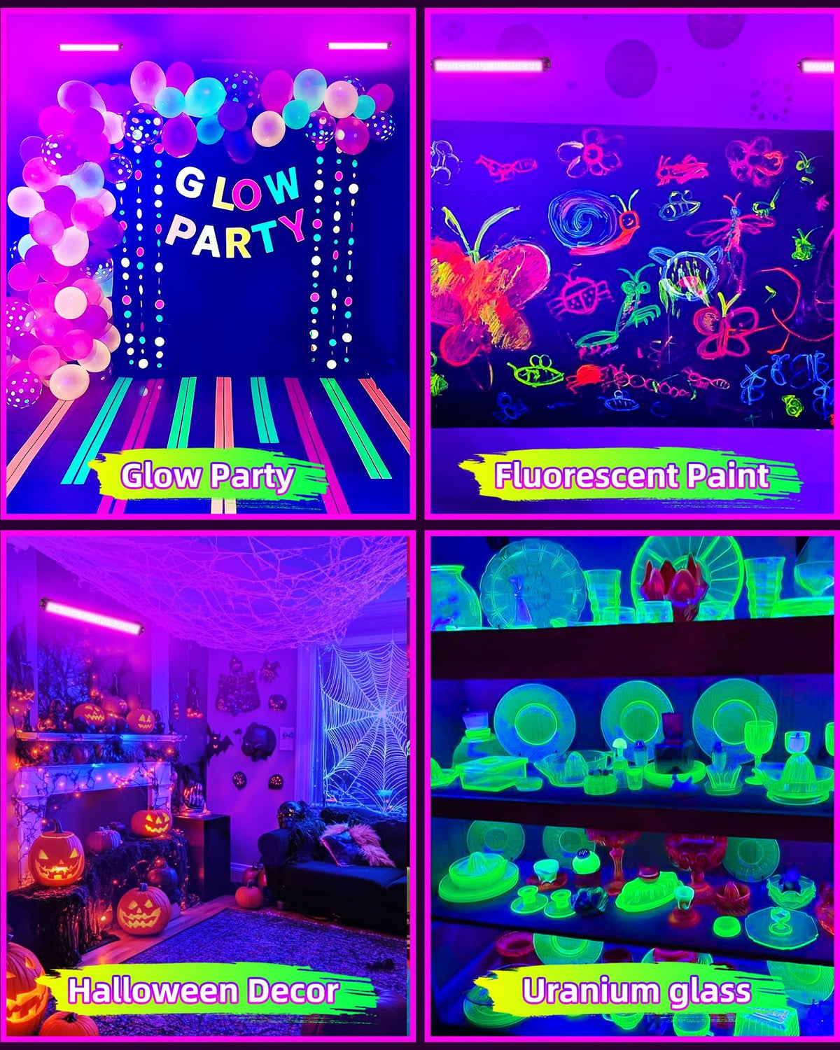JNGMAIR neon-friendly UV light for safe, extended use during events