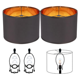 JNIBOAO black drum lamp shade collection with 11.8 inch diameter for versatile lighting.