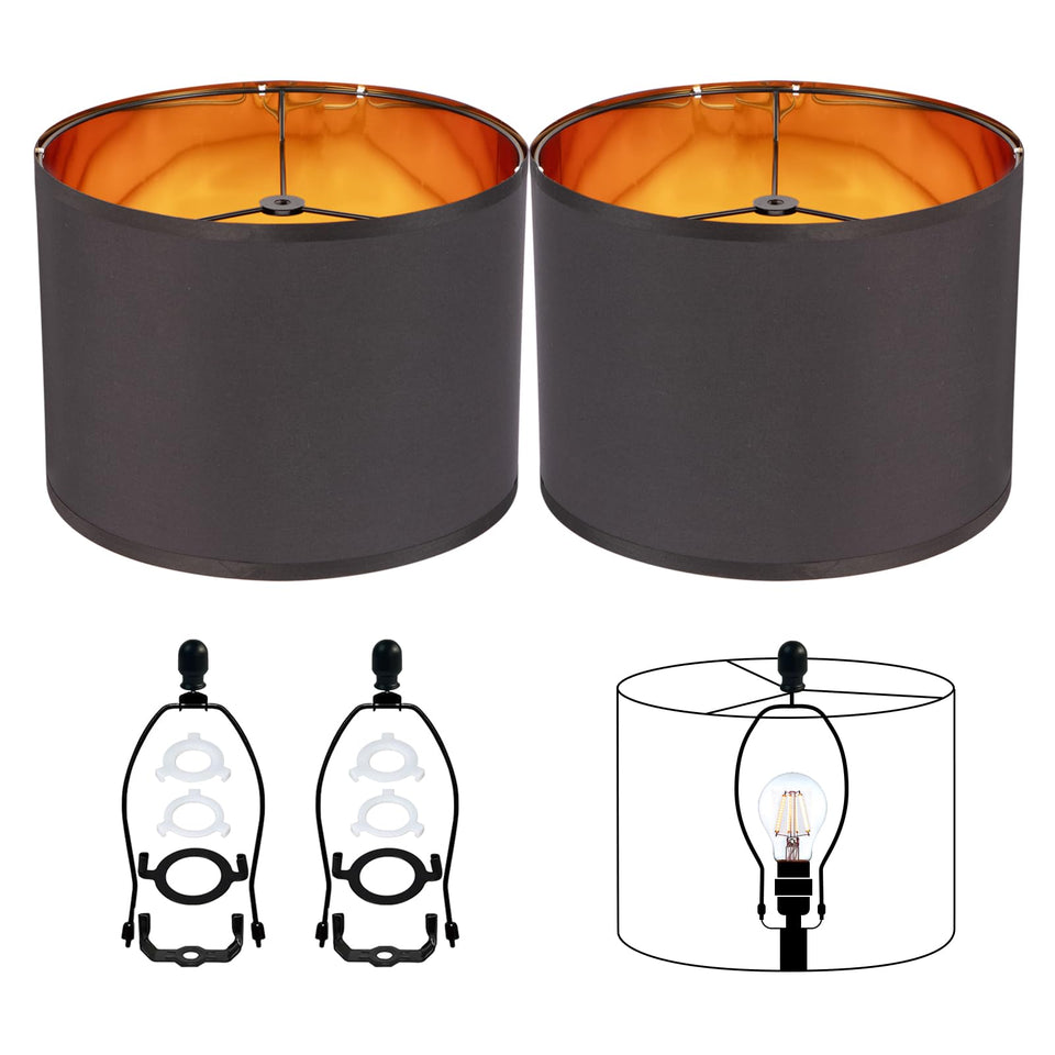 JNIBOAO black drum lamp shade collection with 11.8 inch diameter for versatile lighting.