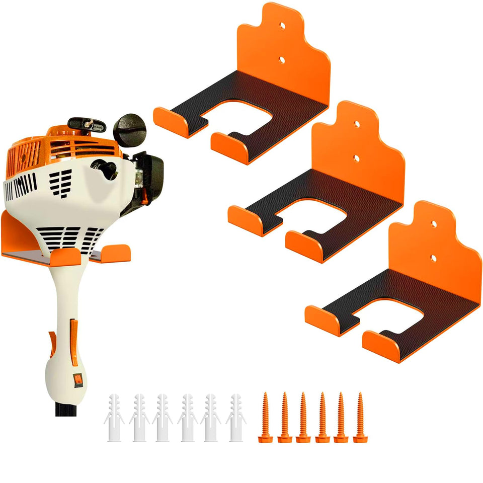 JNIHEEP garage organizer trimmer rack orange keeps weed whackers off the floor and organized