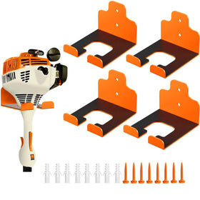 JNIHEEP garage organizer trimmer rack on wall for easy tool storage.