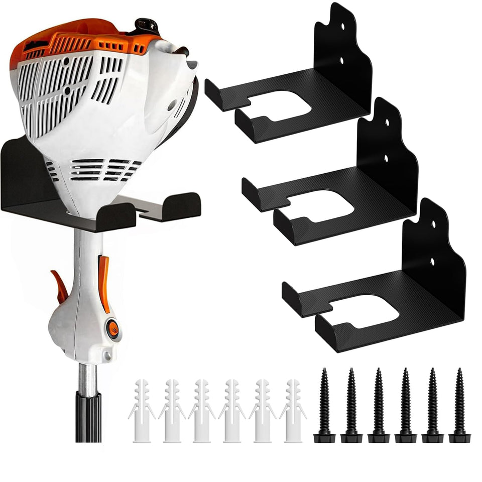 JNIHEEP garage organizer trimmer rack on wall keeps tools ready and protected.