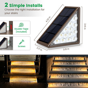 JOFIOS easy-install deck stair lights mount on stairs and patios