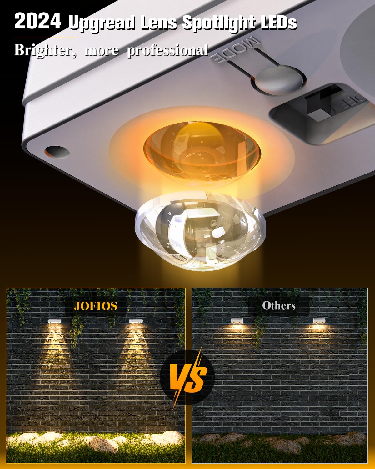 JOFIOS fence lights mounted for safe night-time stair railing illumination