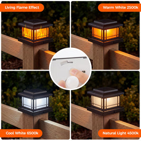 JOFIOS flame post-cap light adds cozy mood to decks and fences
