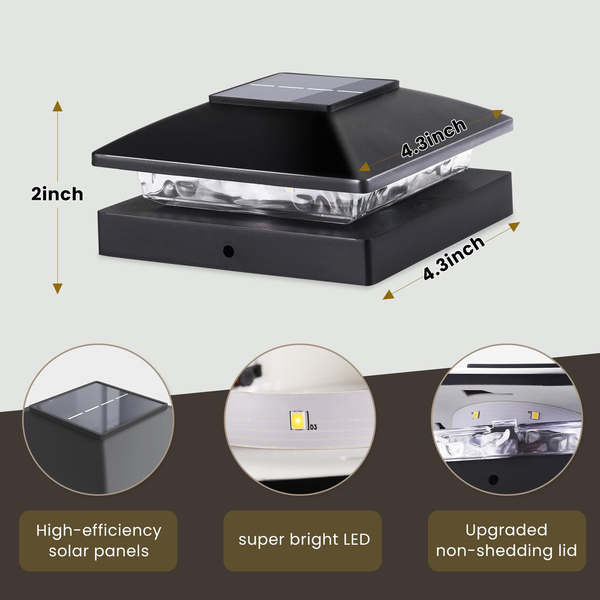 JOFIOS IP44 weatherproof post cap light suitable for outdoor use