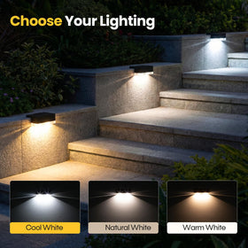 JOFIOS solar deck lights side angle highlighting railing integration