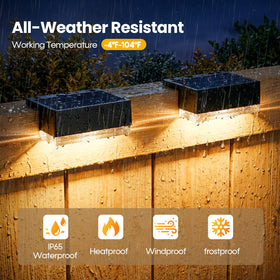 JOFIOS solar deck lights easy installation with adhesive or screws