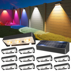 JOFIOS 12-pack solar fence lights in packaging ready for outdoor installation to brighten fences
