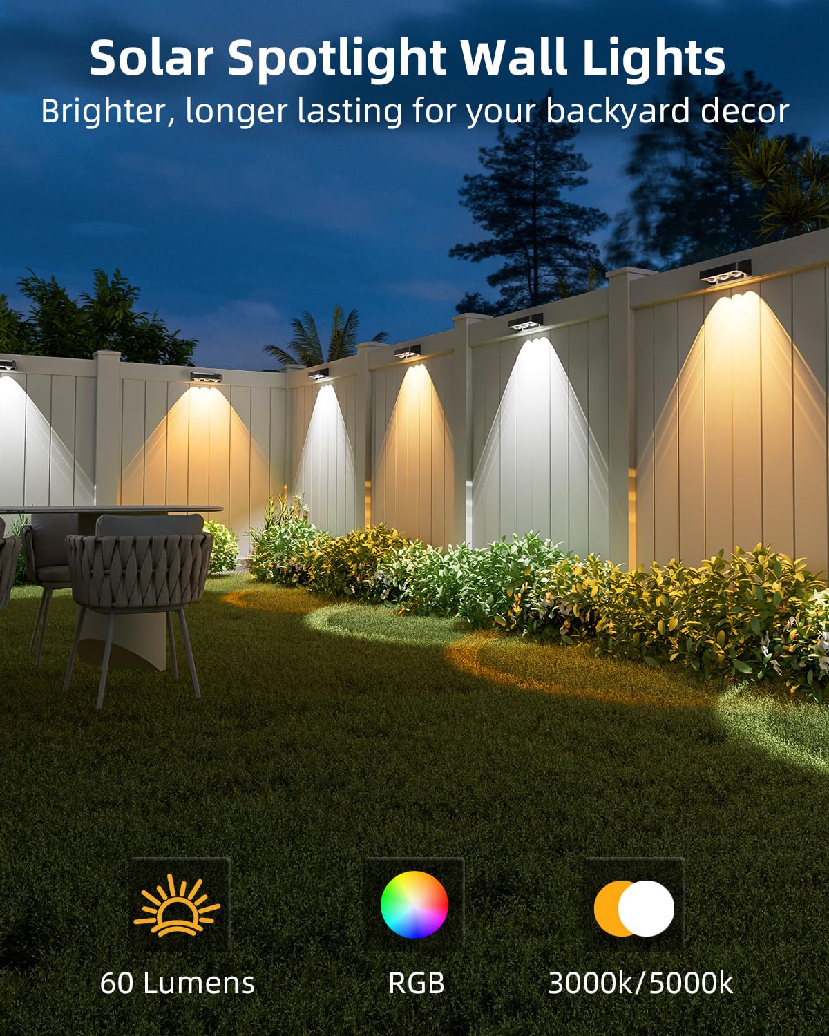 JOFIOS fence post mounted solar lights providing secure fixed lighting
