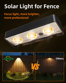 JOFIOS IP65 waterproof solar fence lights enduring rain and wind