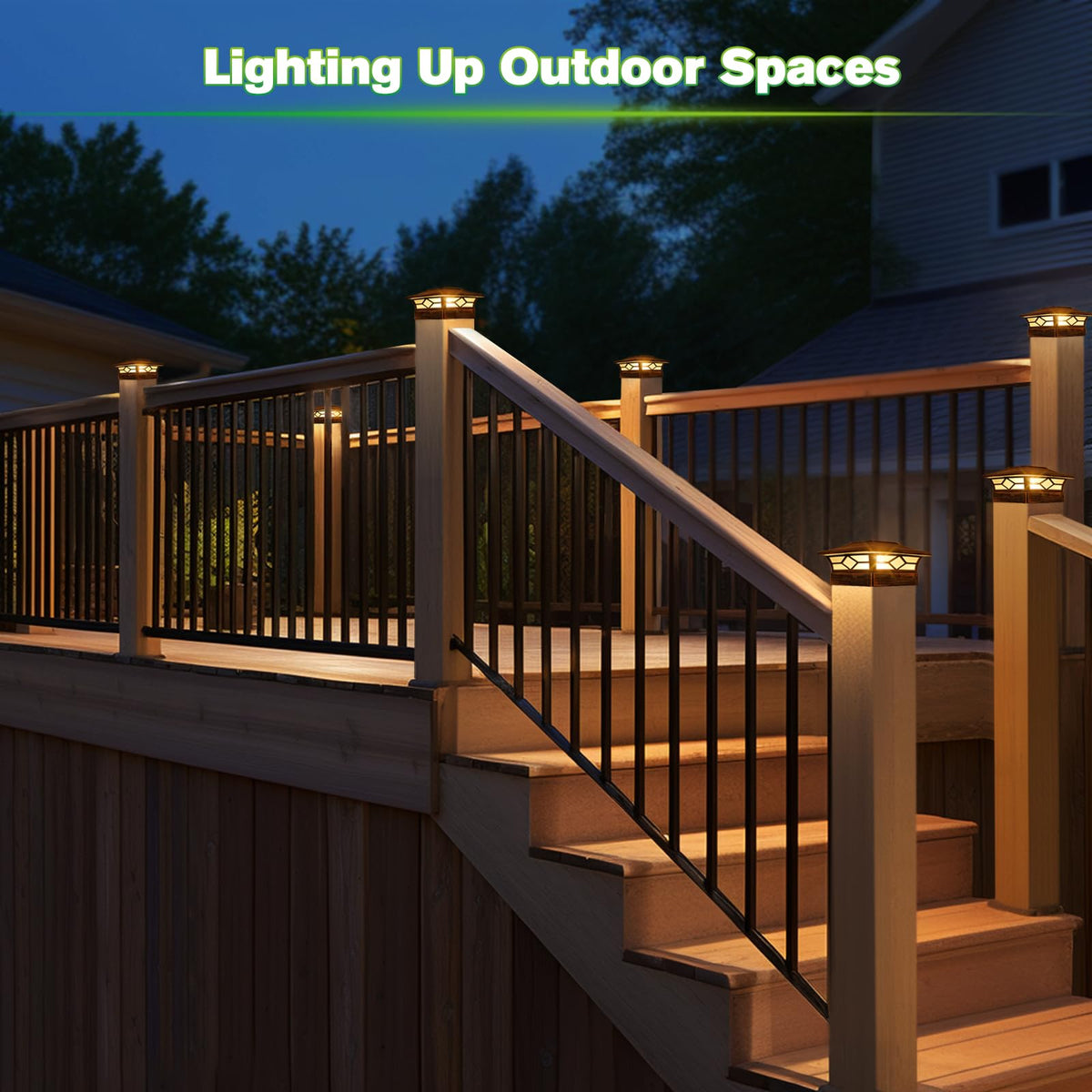 JOFIOS solar charging post cap lights save energy and simplify installations.