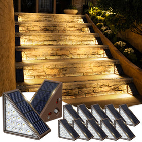 JOFIOS solar step lights illuminate outdoor stairs for safer night navigation