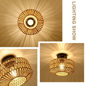 Jobtical ambient ceiling light casts decorative patterns on the ceiling.