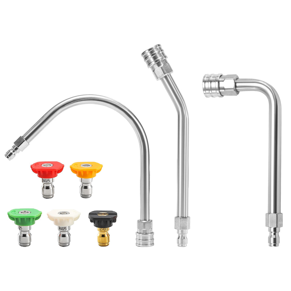 JOEJET extension wand at 30-degree angle for precise cleaning in tight wheels and crevices.