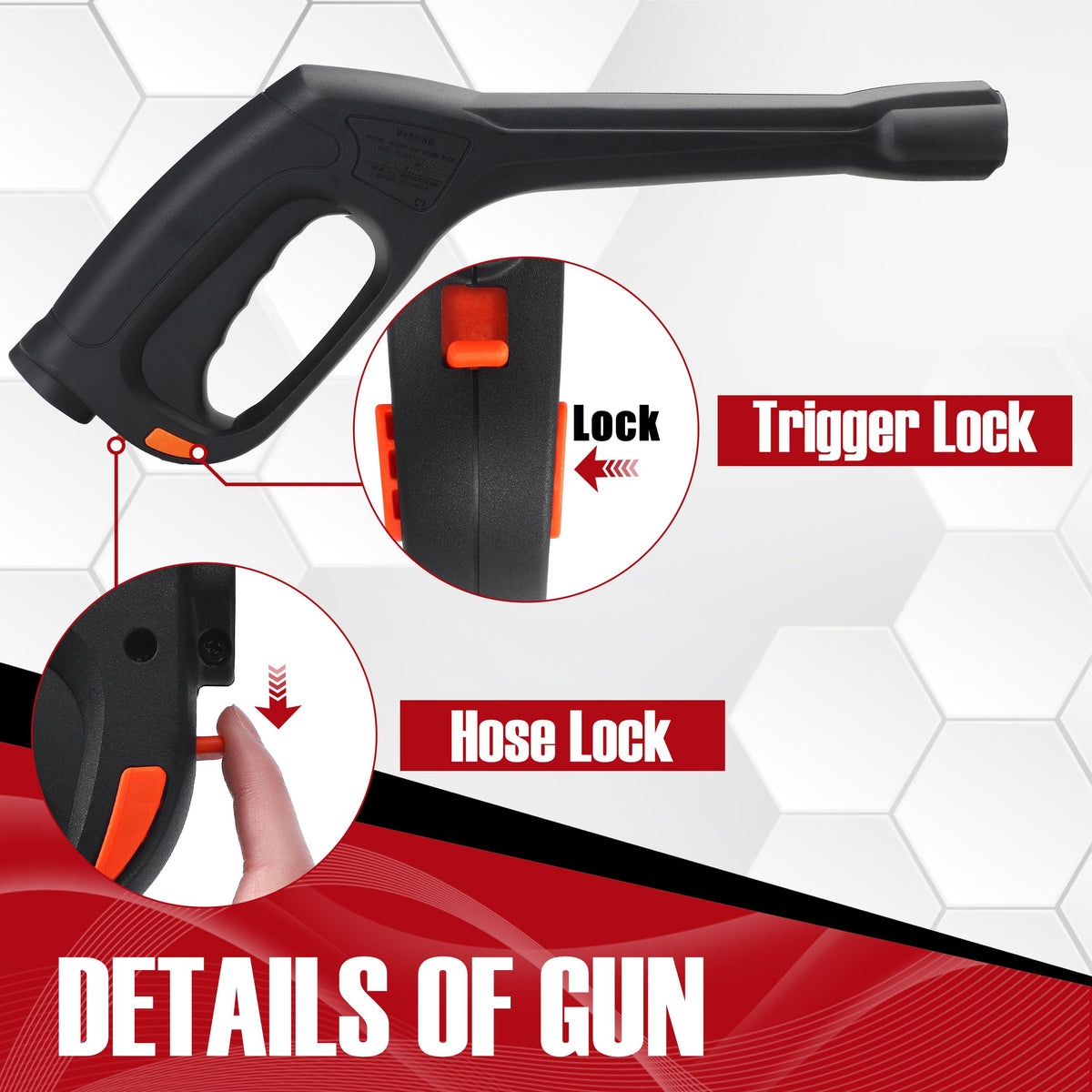 JOEJET dual safety lock on spray gun ensuring safer operation