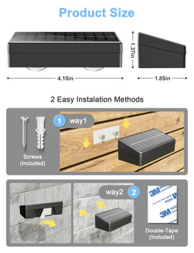 JOFIOS easy installation for fence lights with screws or tape.