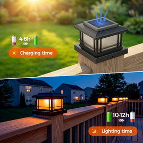 JOFIOS natural white mode post cap light for fence lines
