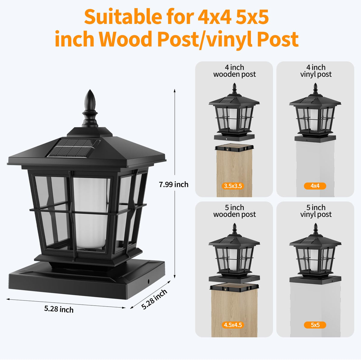 JOFIOS Ambient post light enhances garden, deck, or fence without pathway lighting.