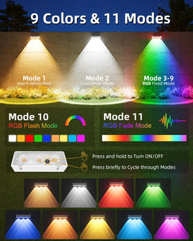 JOFIOS solar fence light provides 11 modes for versatile evenings.