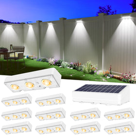 JOFIOS solar fence light color-changing on fence provides vibrant curb appeal.