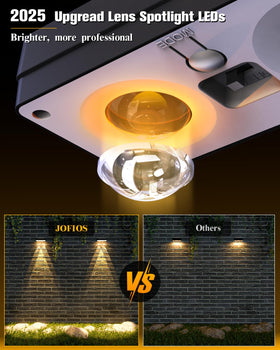 JOFIOS solar fence light IP65 shell withstands rain and wind for outdoor reliability.