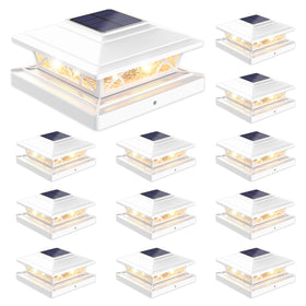 JOFIOS solar post cap lights on fence posts provide seamless dusk-to-dawn illumination.