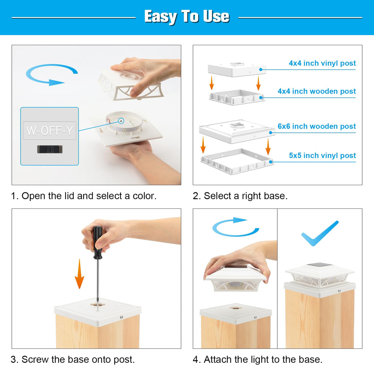 JOFIOS post cap lights for decks, porches, and backyards extend evening enjoyment.