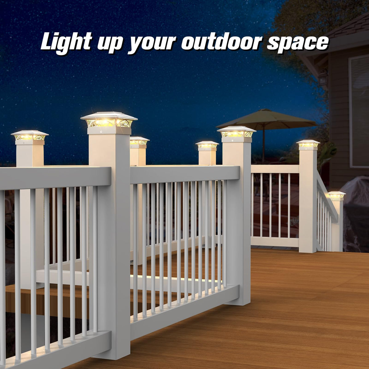 JOFIOS IP65 waterproof post cap lights withstand rain and snow.