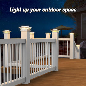 JOFIOS IP65 waterproof post cap lights withstand rain and snow.