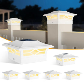 JOFIOS solar post cap light pack ready for easy assembly on fence posts.